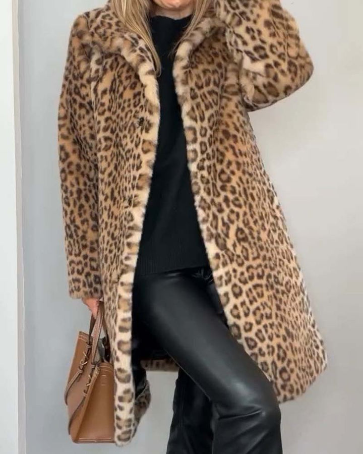 Women's Stylish Long Coat | Leopard Print