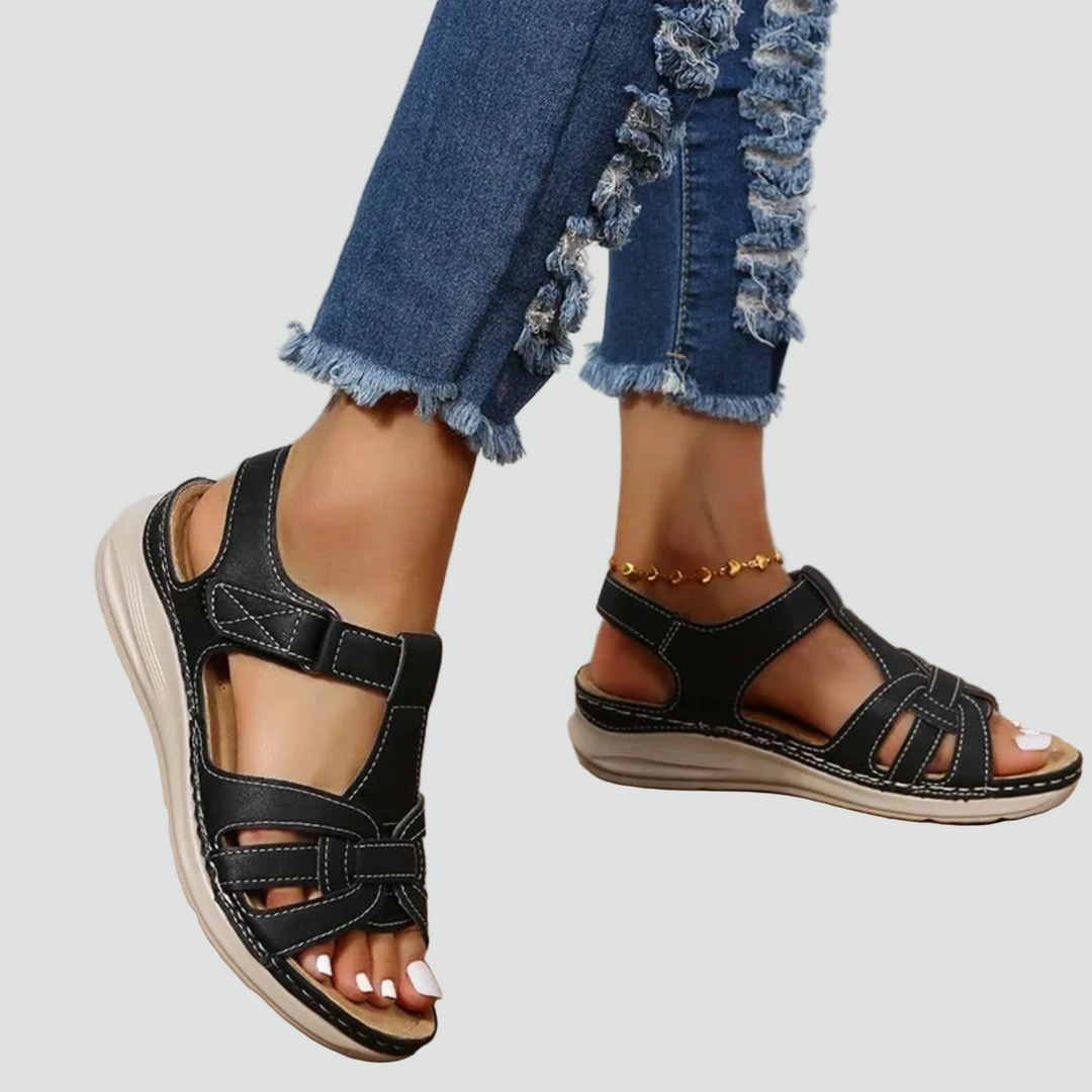 Women's Cutout Walking Sandals | Hook and Loop