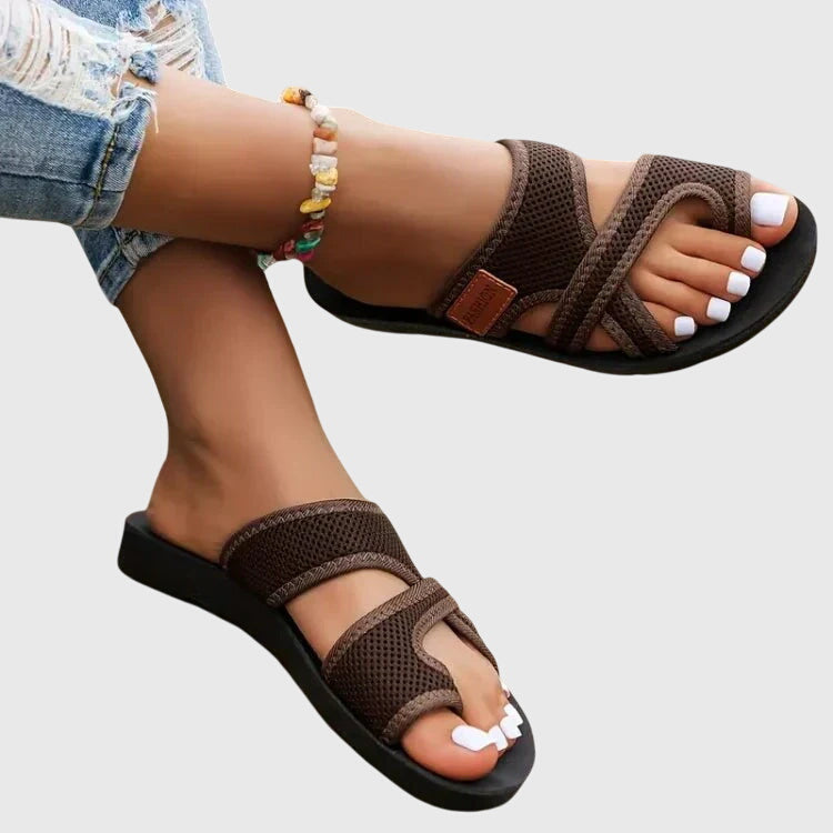 Women's Casual Strappy Toe Ring Sandals | Slip On