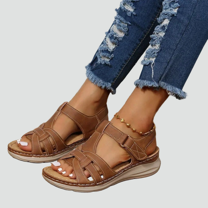 Women's Cutout Walking Sandals | Hook and Loop