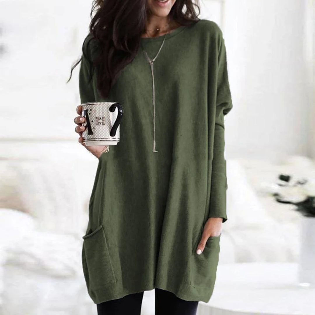 Women's Oversized Pocket Top | Crew Neck