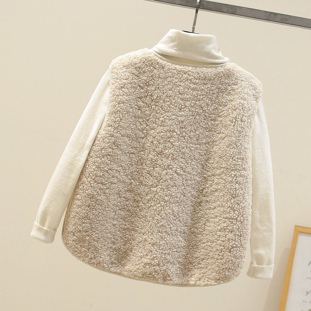Women's Textured Button Front Vest | Cropped