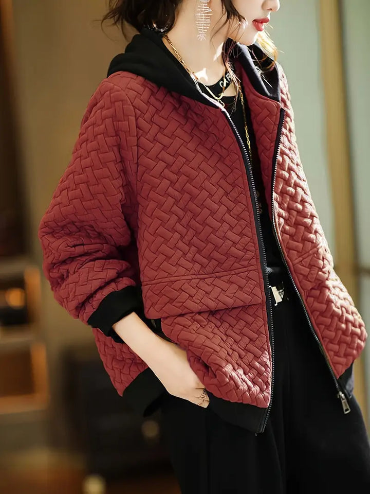 Women's Quilted Hooded Winter Jacket | Zip Up