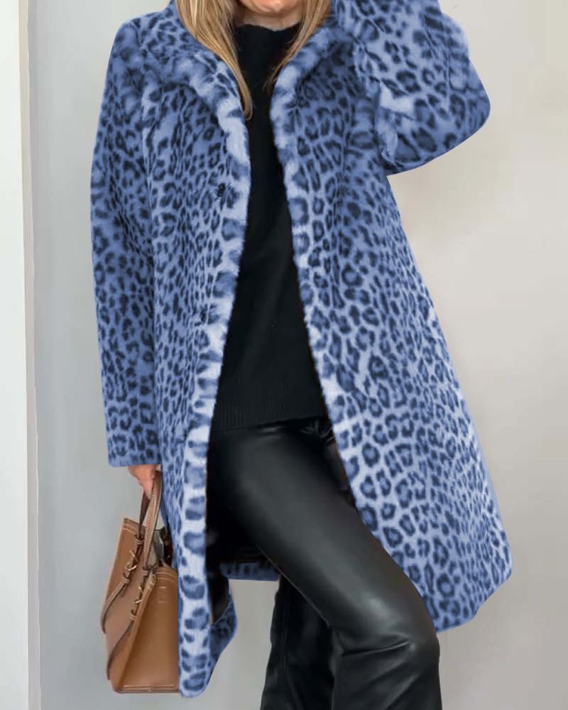 Women's Stylish Long Coat | Leopard Print