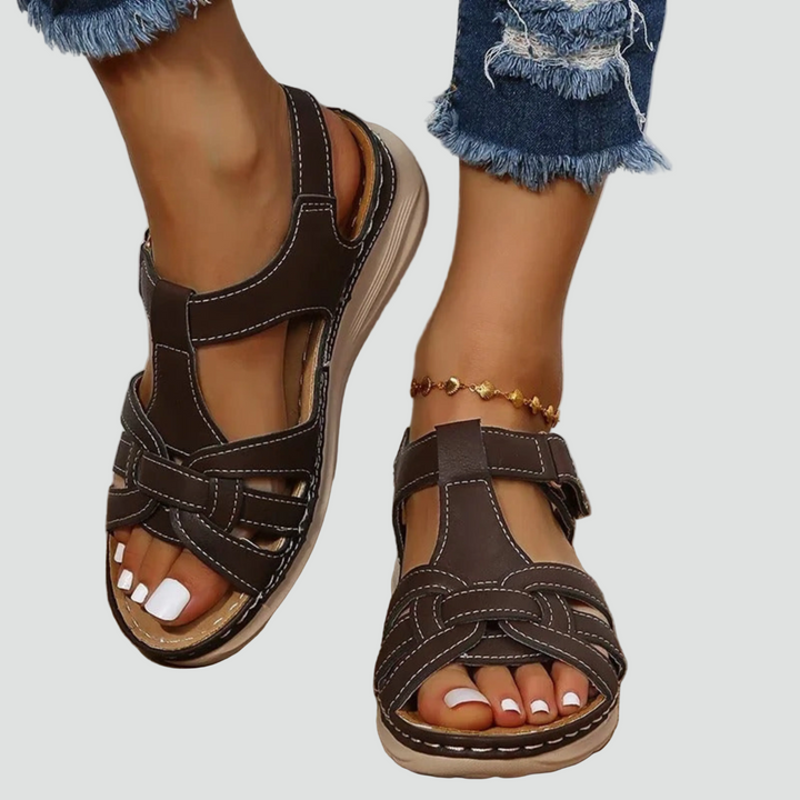 Women's Cutout Walking Sandals | Hook and Loop