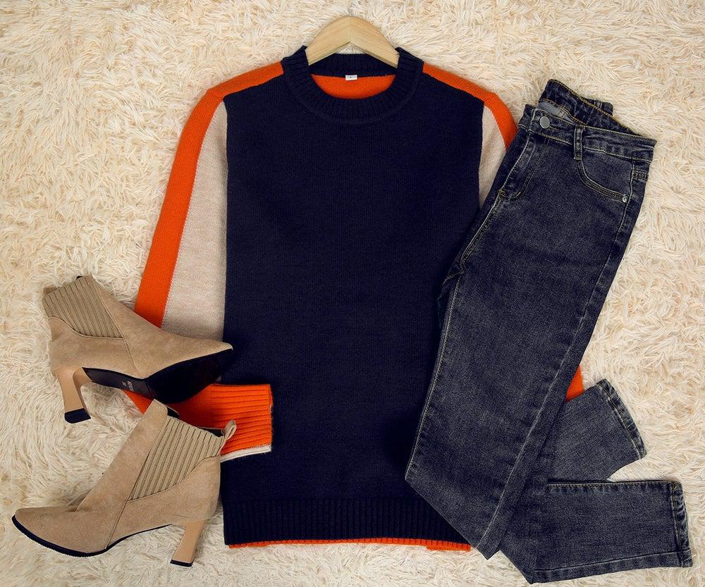 Women's Stripe Crew Neck Knit Jumper | Winter