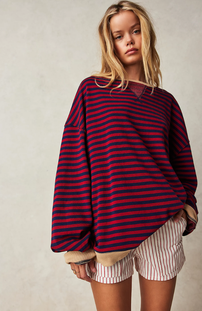Women's Striped Round Neck Jumper | Casual