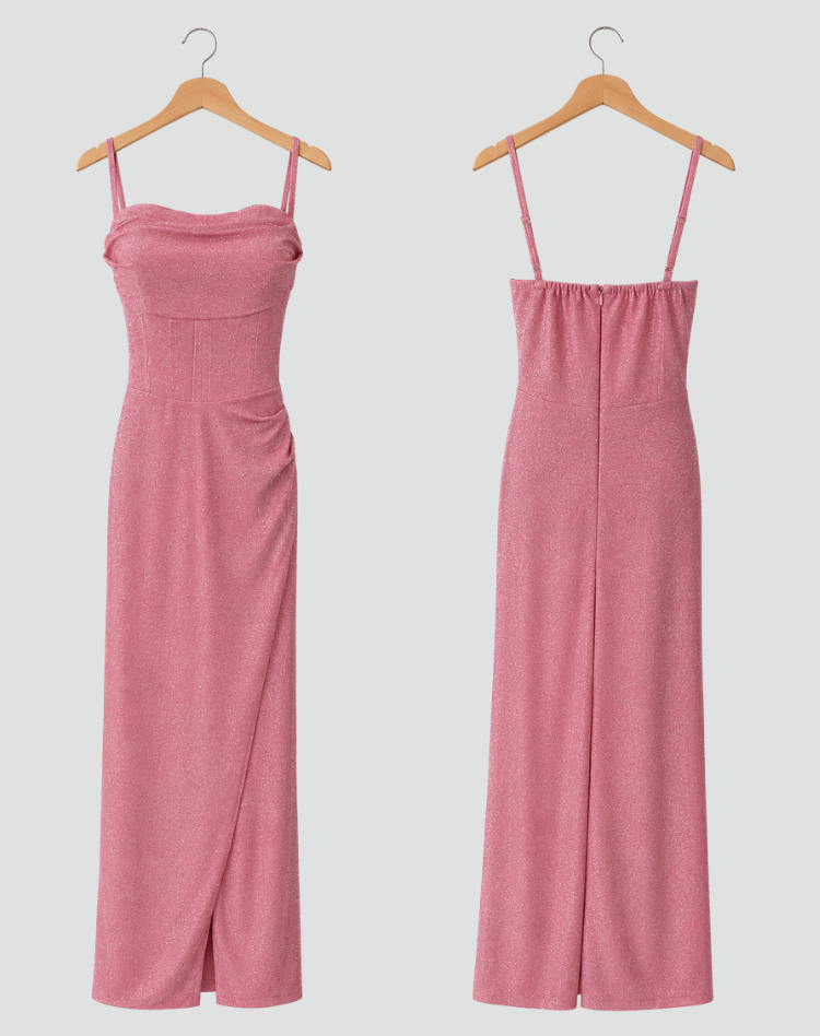 Women's Sparkling Fitted Evening Dress | Maxi
