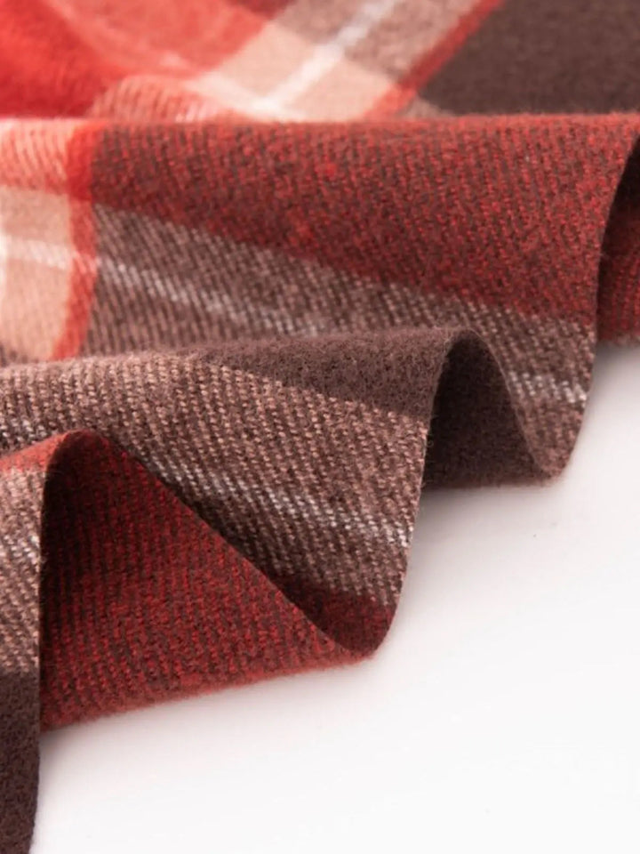 Women's Tartan Winter Scarf | Fringed