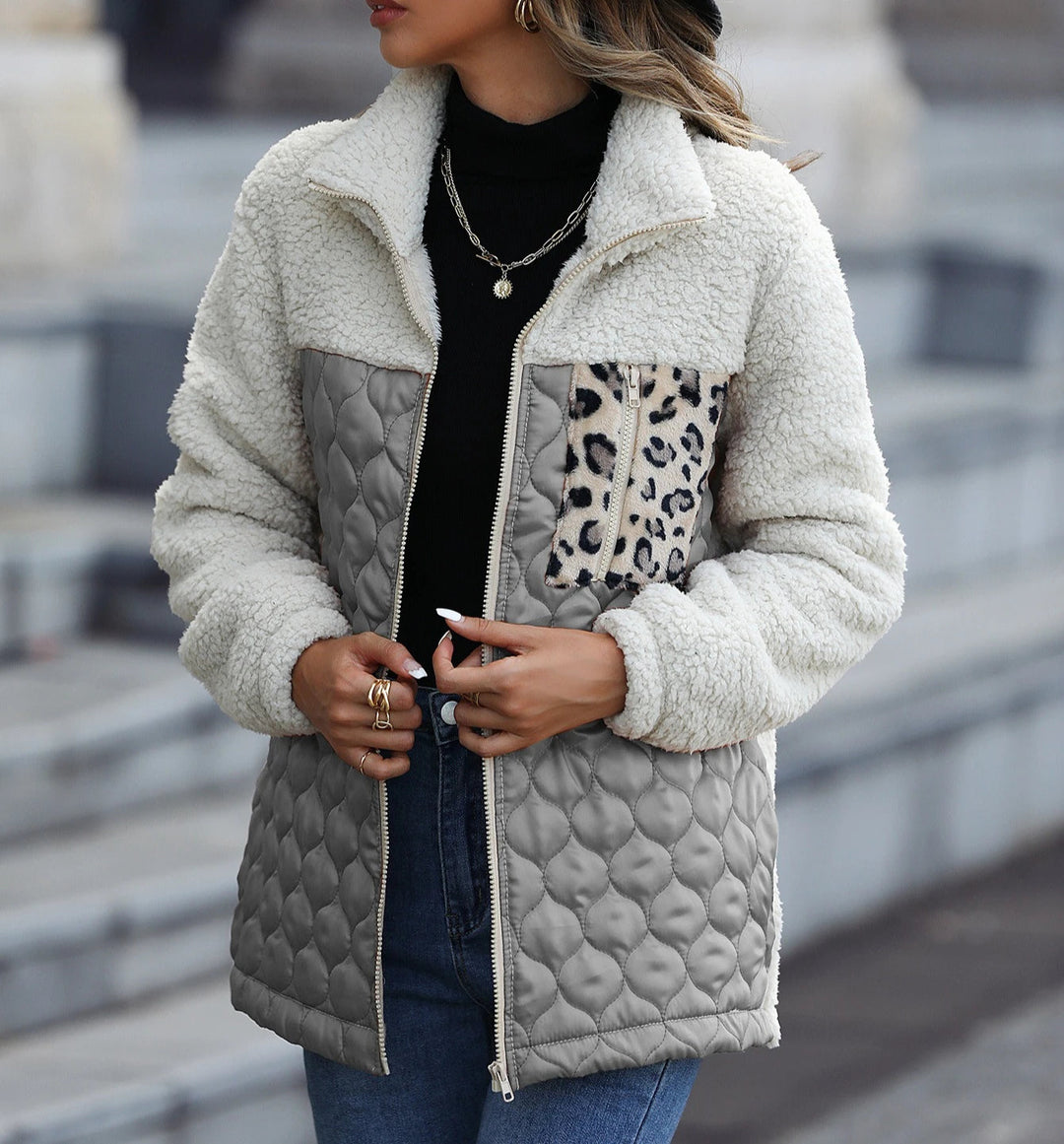 Women's Collared Winter Quilted Jacket | Zip Up