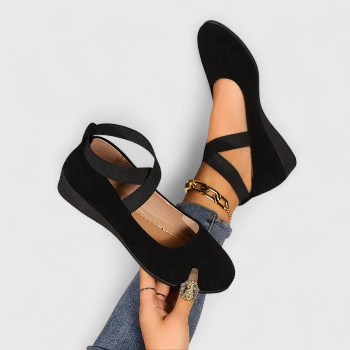 Women's Strappy Low Wedge Round Toe Shoes | Slip On