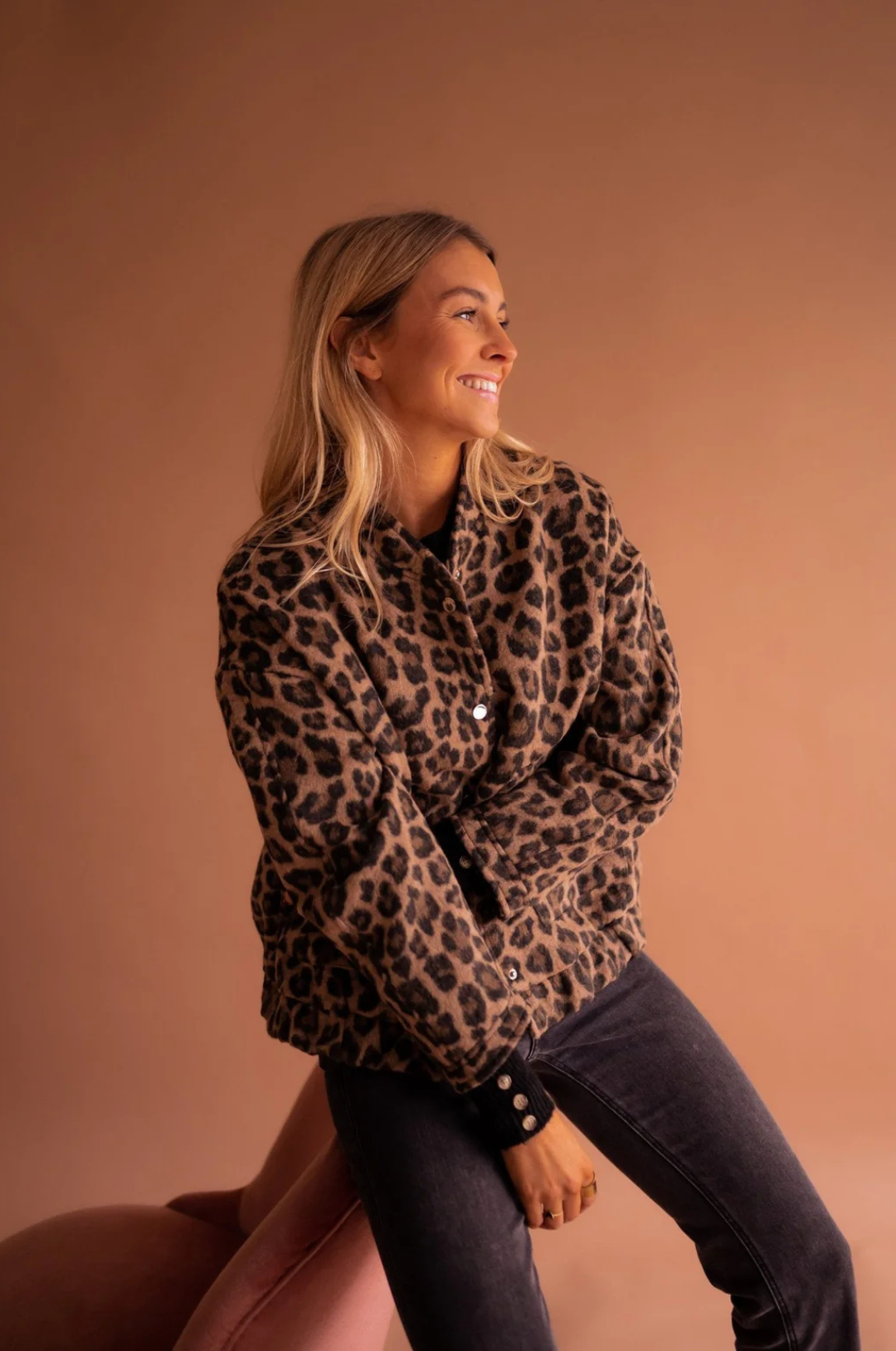 Women's Oversized Patterned Jacket | Pockets