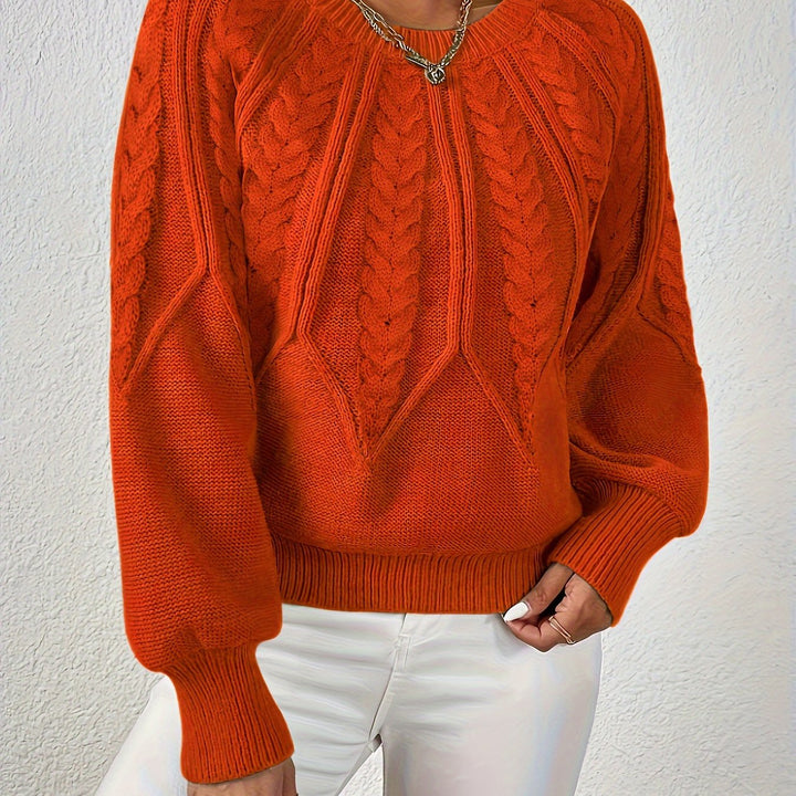 Women’s Long Sleeve Knit Sweater | Textured