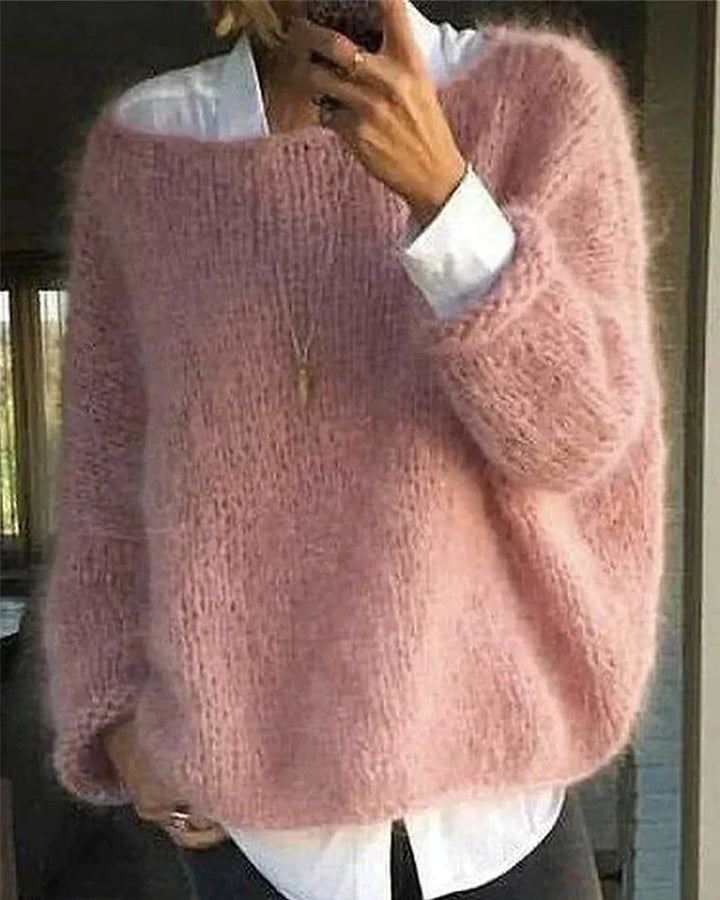 Women's Oversized Fuzzy Knit Sweater | Winter