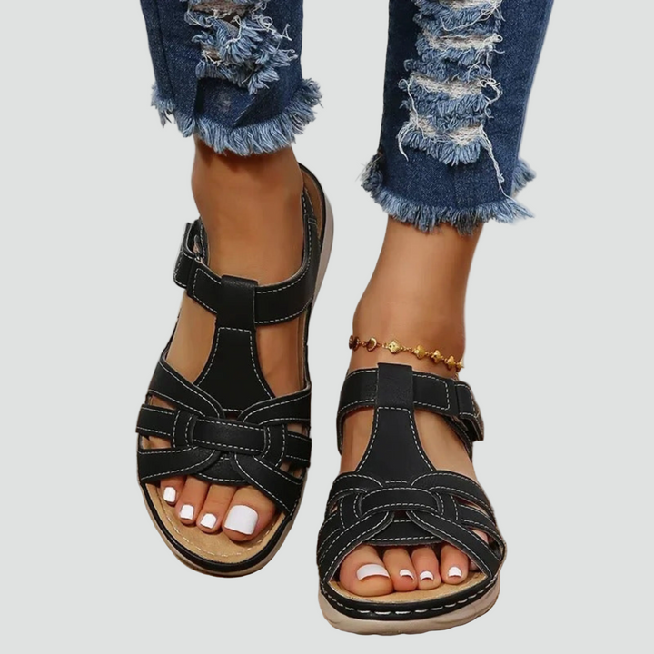 Women's Cutout Walking Sandals | Hook and Loop