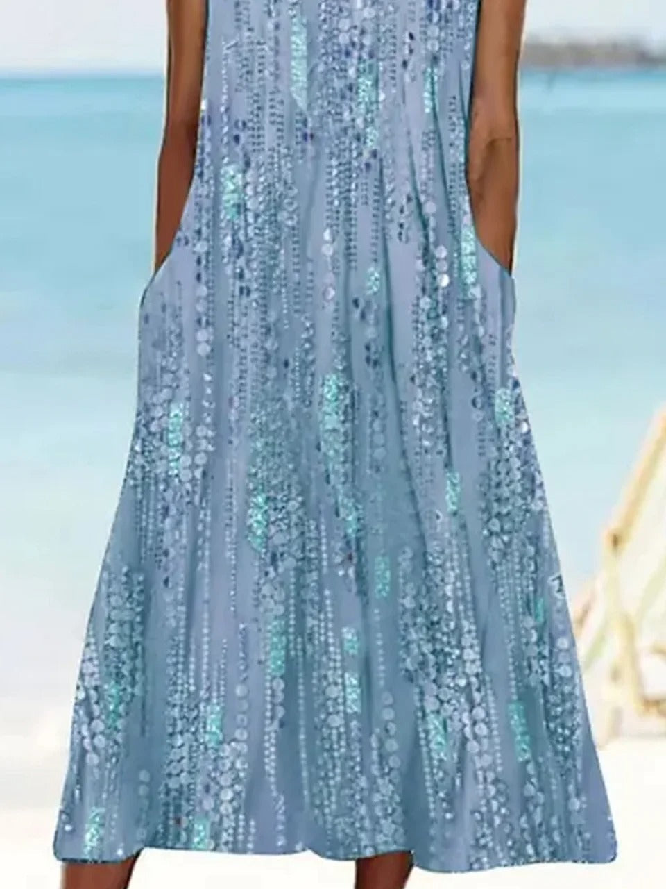 Women's Beach Sleeveless Dress | Midi