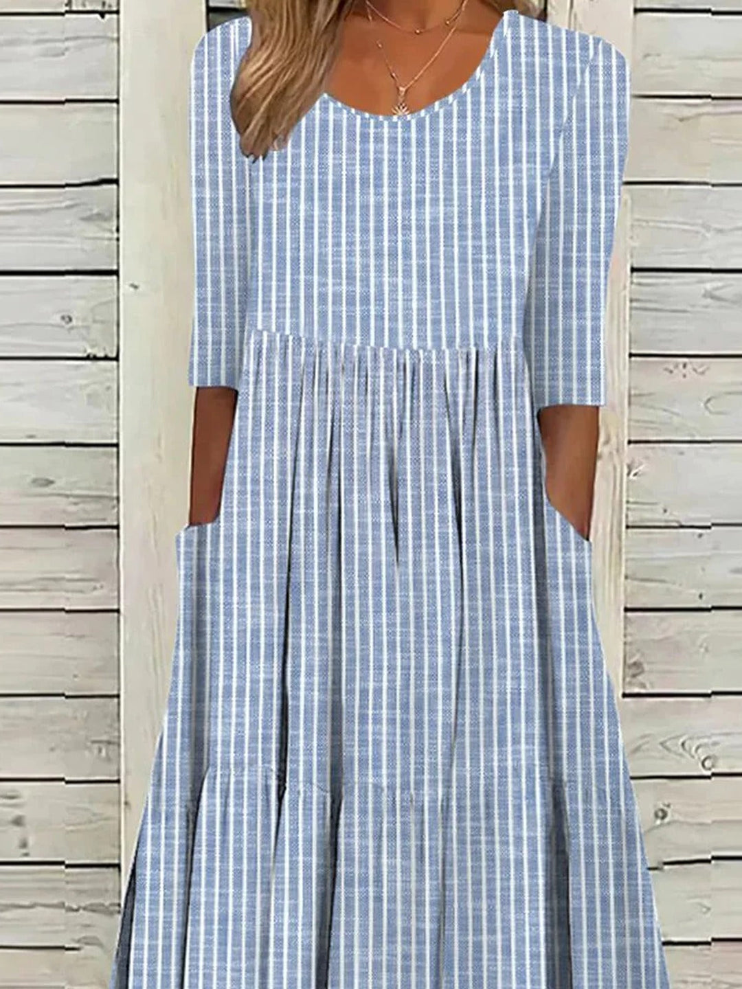 Women's Striped Casual Dress | Midi