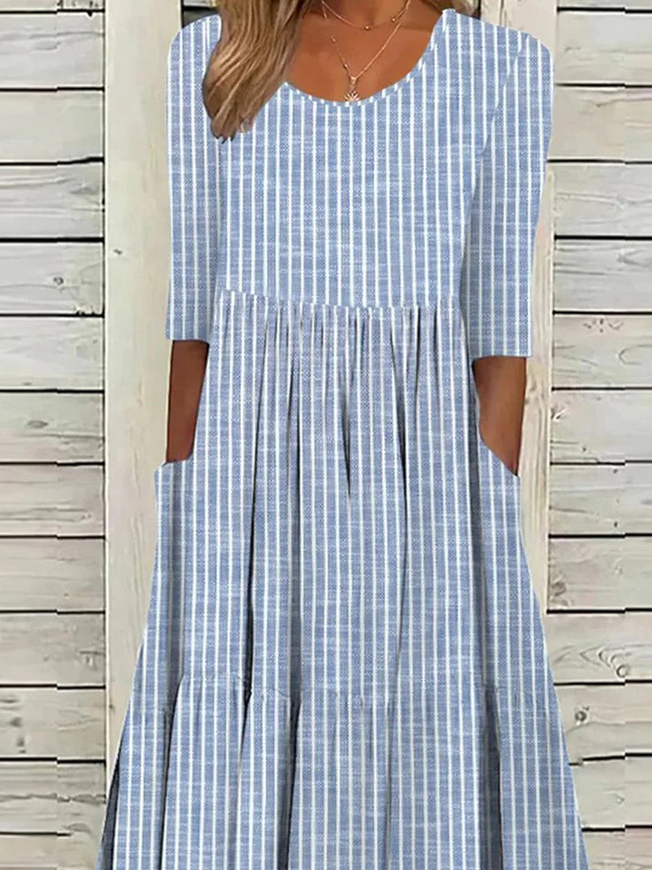 Women's Striped Casual Dress | Midi