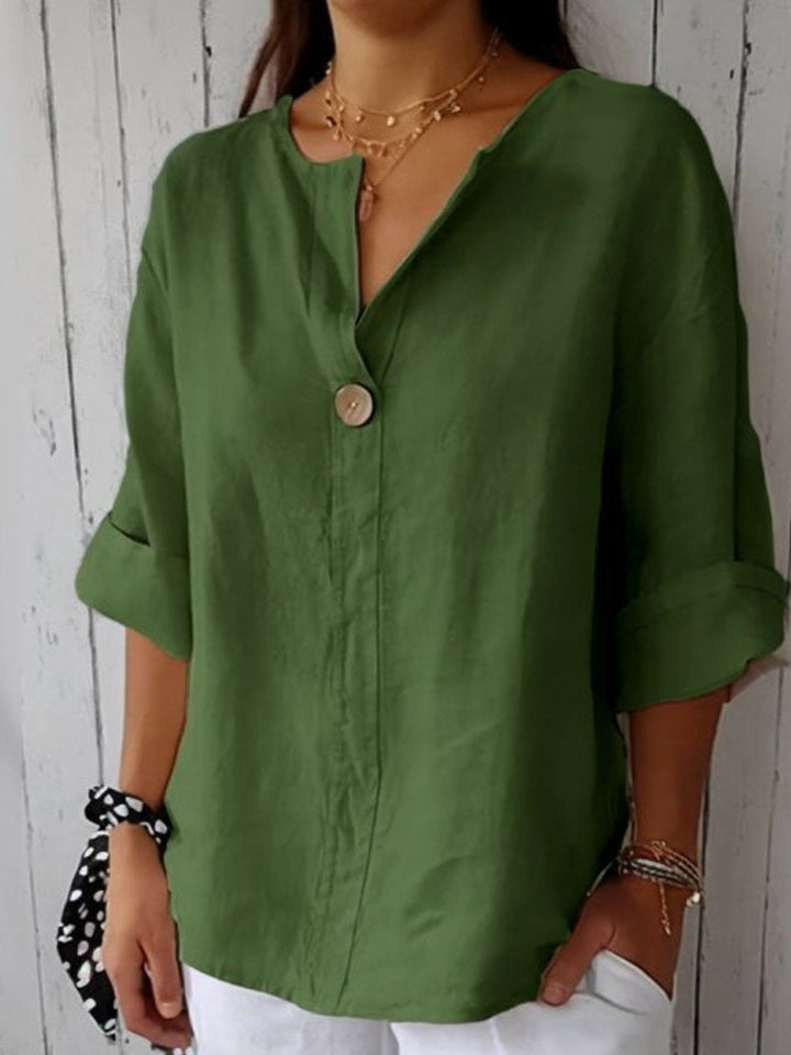 Women's Loose Fit Button Detail Blouse | Summer