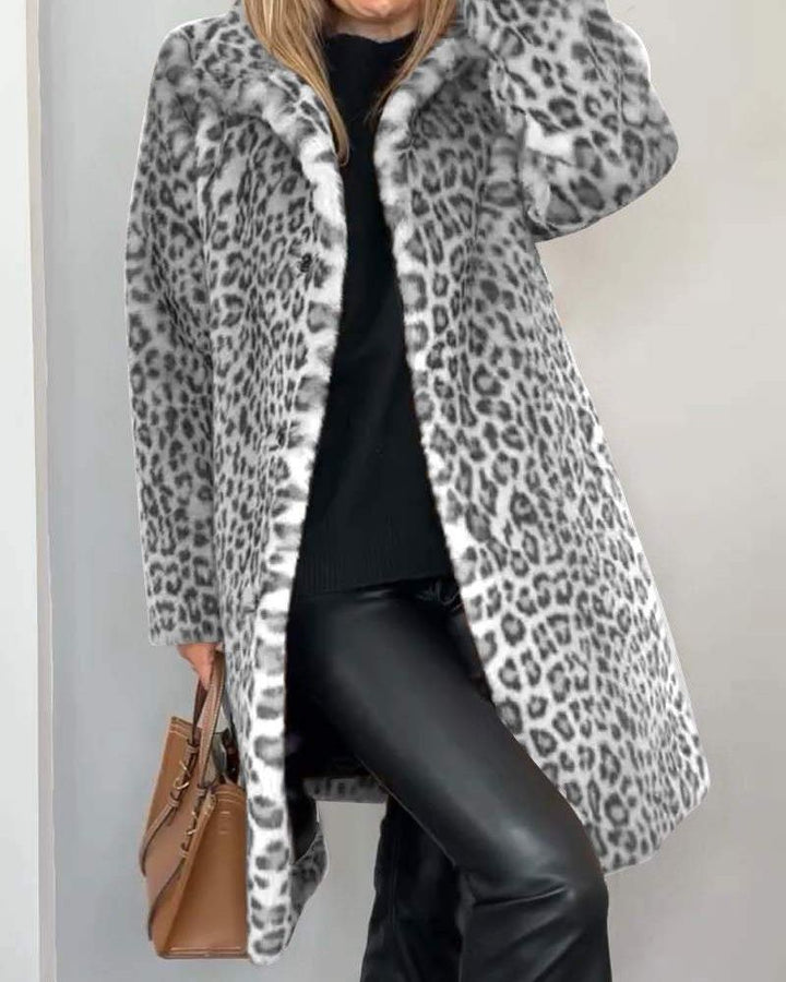 Women's Stylish Long Coat | Leopard Print