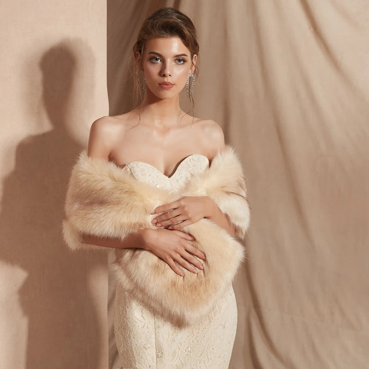 Women's Winter Wrap Shawl | Fur
