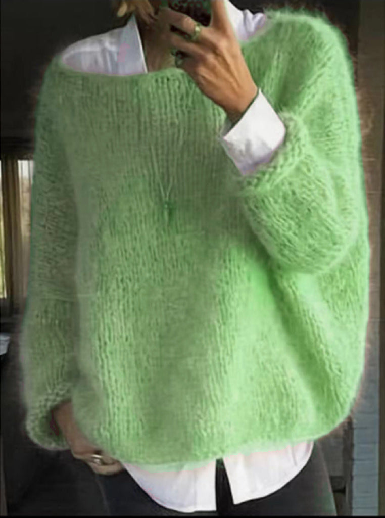 Women's Oversized Fuzzy Knit Sweater | Winter