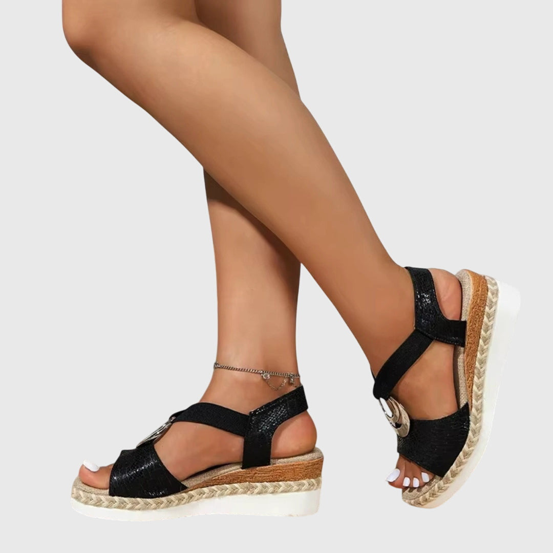Women's Bohemian Low Wedge Open Toe Sandals | Summer