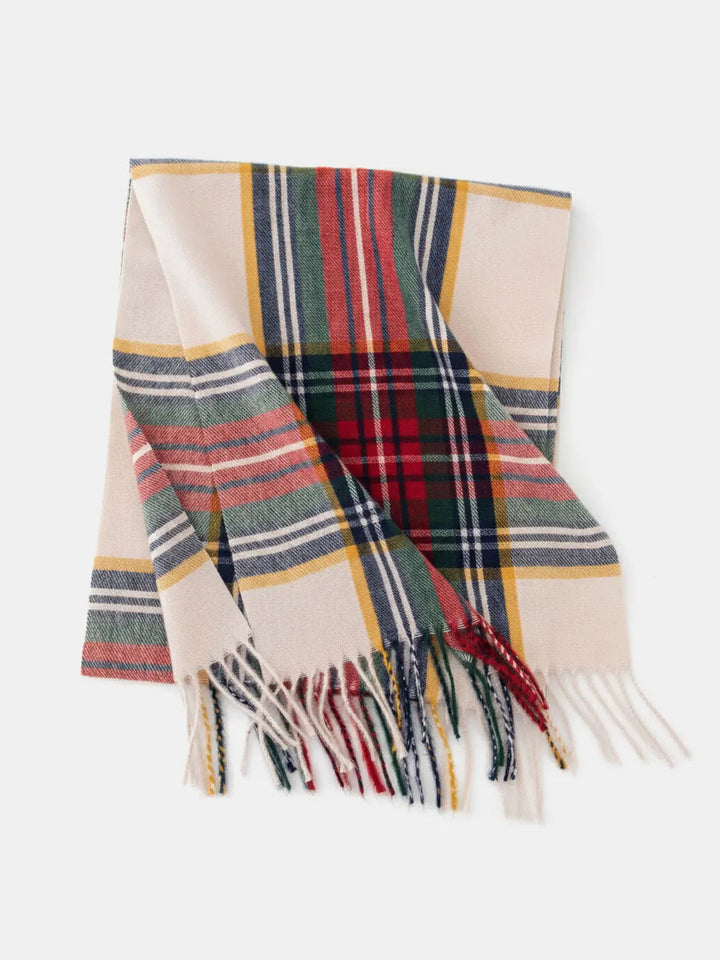 Women's Tartan Winter Scarf | Fringed