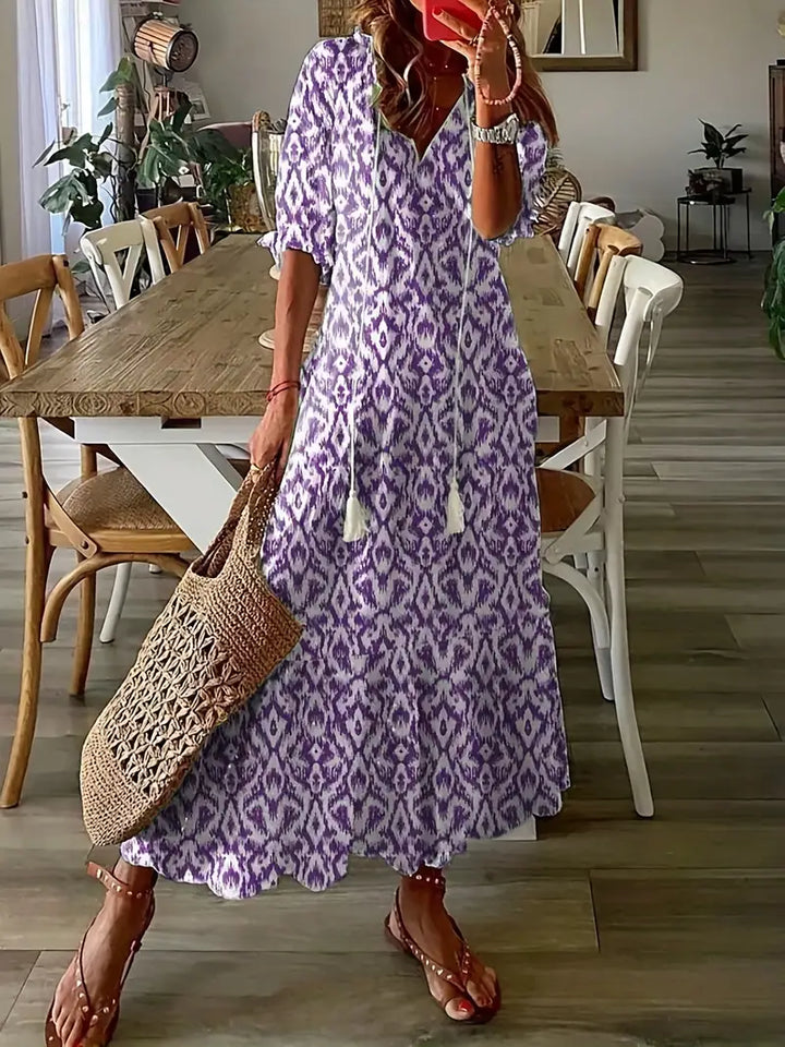 Women's Bohemian Flared A-Line Dress | Maxi