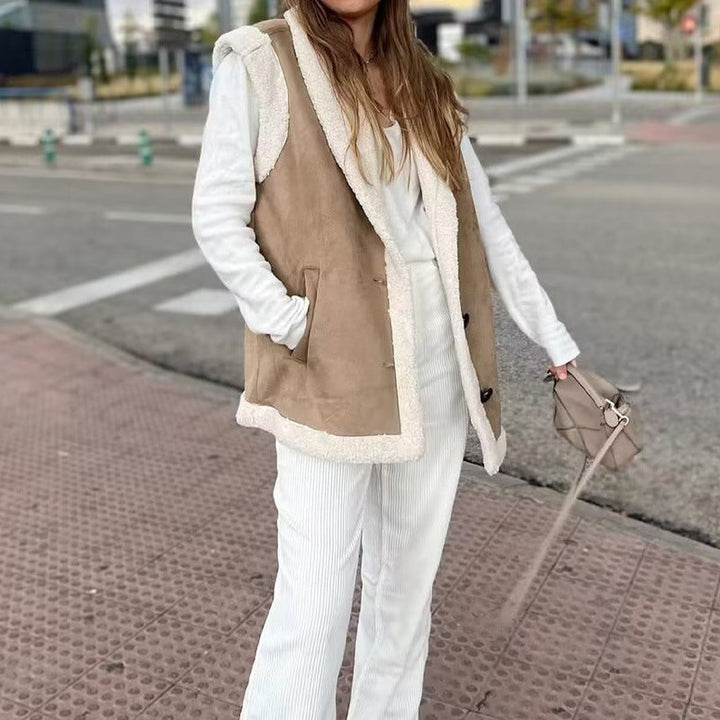 Women's Contrast Trim Vest | Winter
