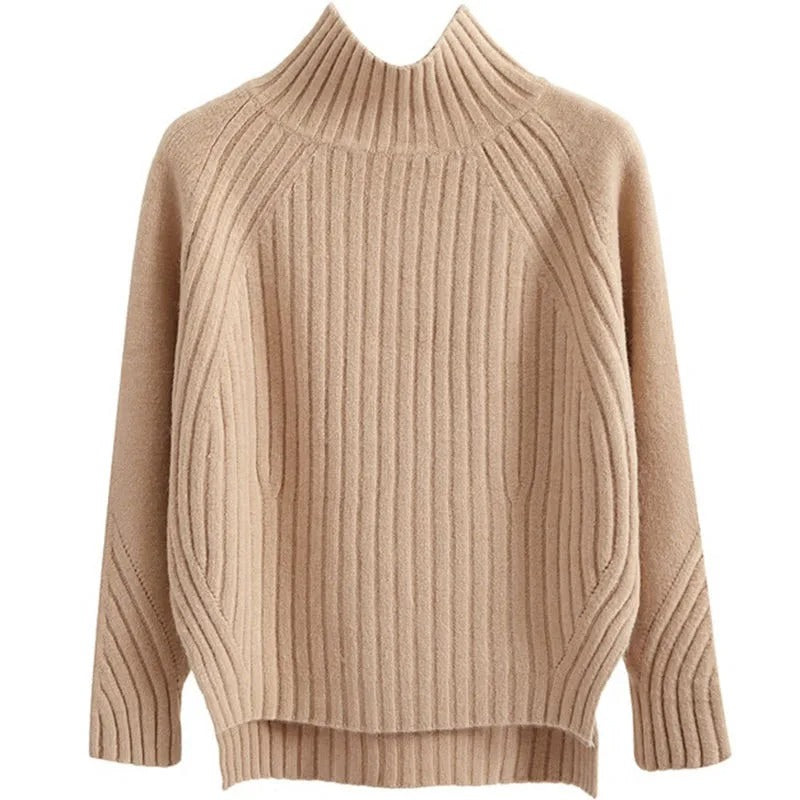 Women's Ribbed Turtleneck Knit Jumper | Winter