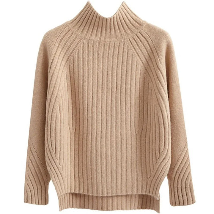Women's Ribbed Turtleneck Knit Jumper | Winter