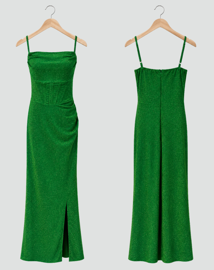 Women's Sparkling Fitted Evening Dress | Maxi