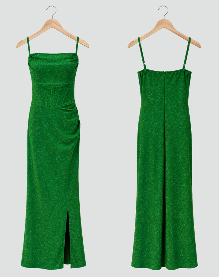 Women's Sparkling Fitted Evening Dress | Maxi