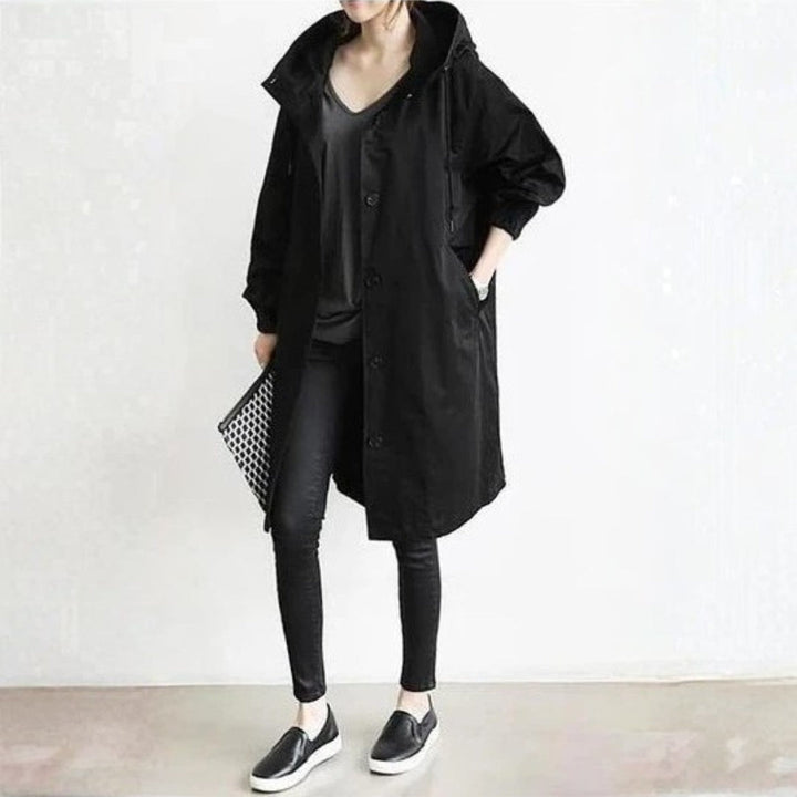 Women's Long Winter Coat | Button Placket