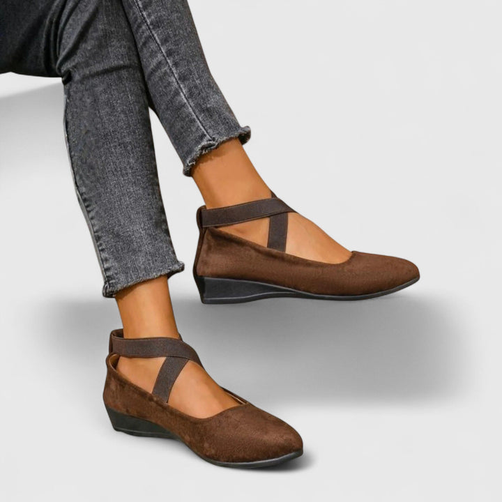 Women's Strappy Low Wedge Round Toe Shoes | Slip On
