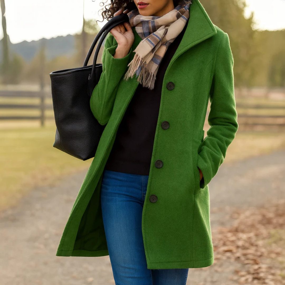 Women's Single-Breasted Coat | Pockets