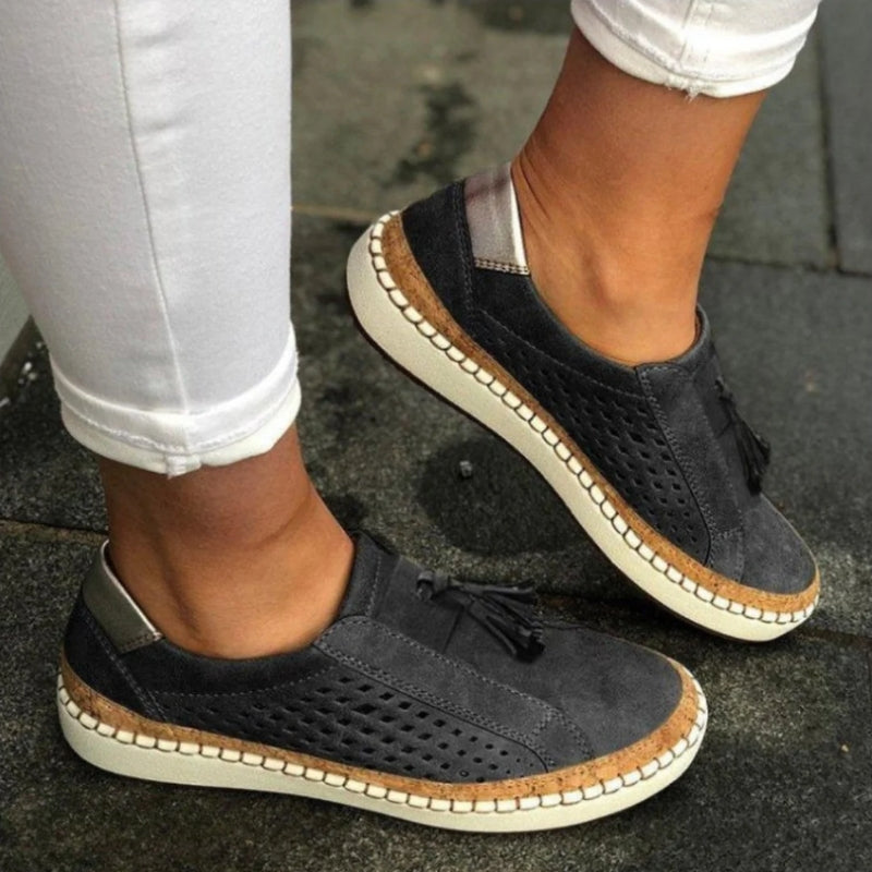 Women's Comfort Round Toe Tassel Detail Loafers | Slip On
