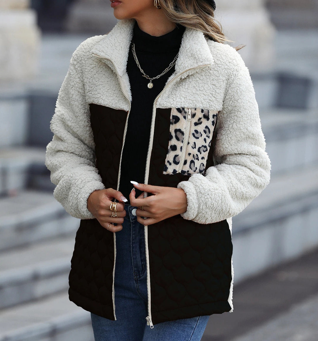 Women's Collared Winter Quilted Jacket | Zip Up