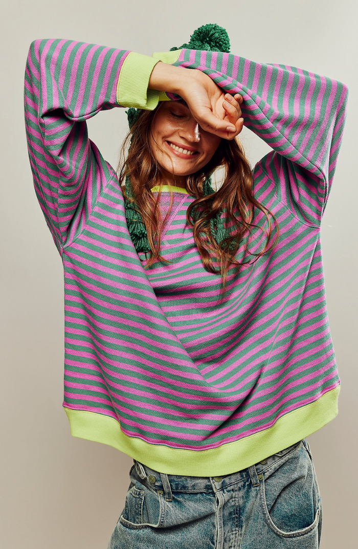 Women's Striped Round Neck Jumper | Casual