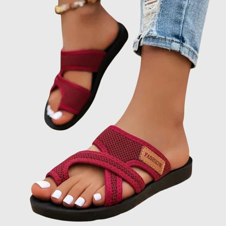 Women's Casual Strappy Toe Ring Sandals | Slip On