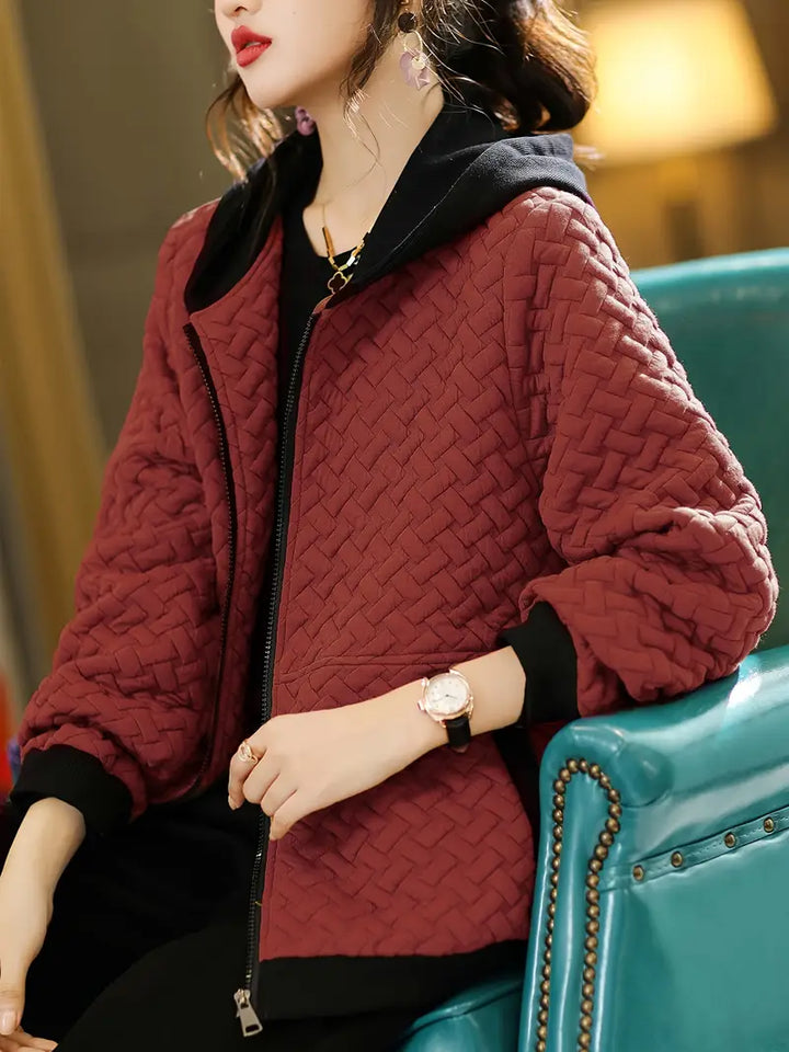 Women's Quilted Hooded Winter Jacket | Zip Up