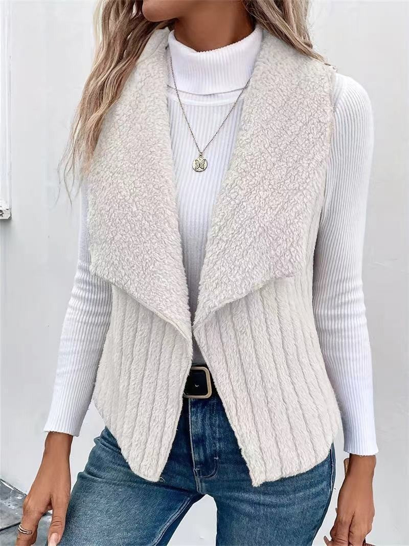 Women's Draped Shawl Collar Vest | Sleeveless