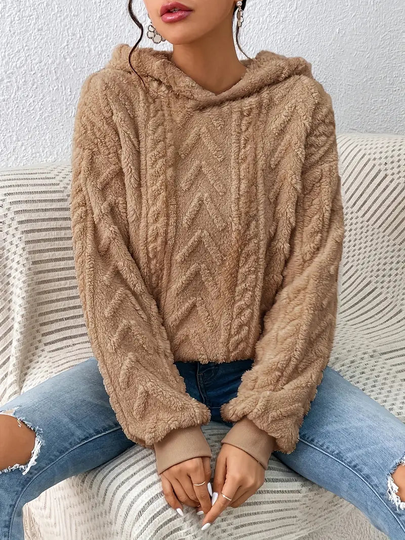 Women's Warm Oversized Knitted Hoodie | Winter