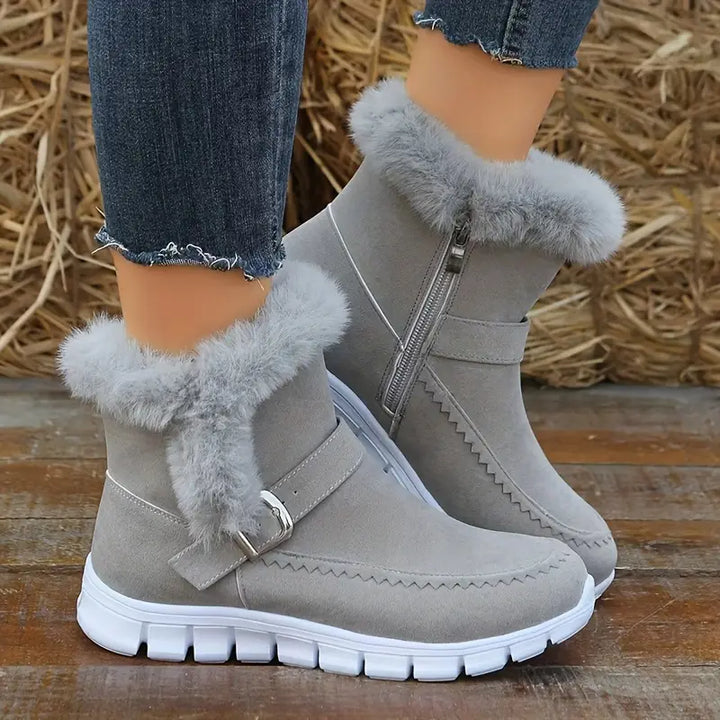 Women's Winter Buckle Ankle Boots | Flat