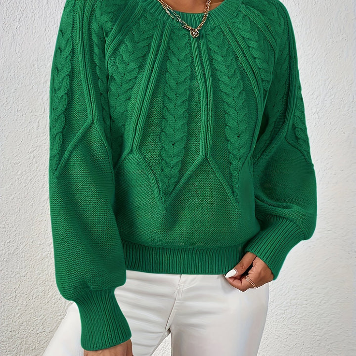 Women’s Long Sleeve Knit Sweater | Textured