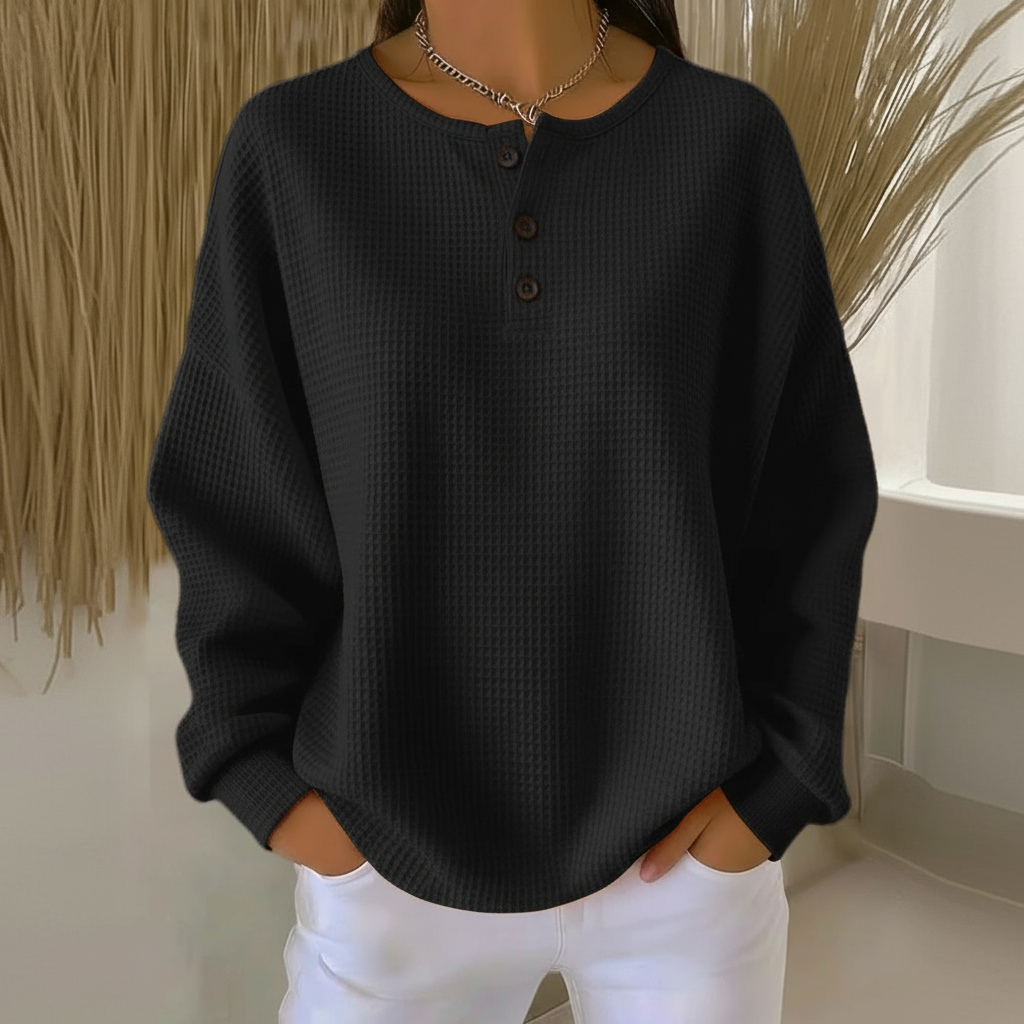 Women's Textured Waffle Knit Jumper | Relaxed Fit