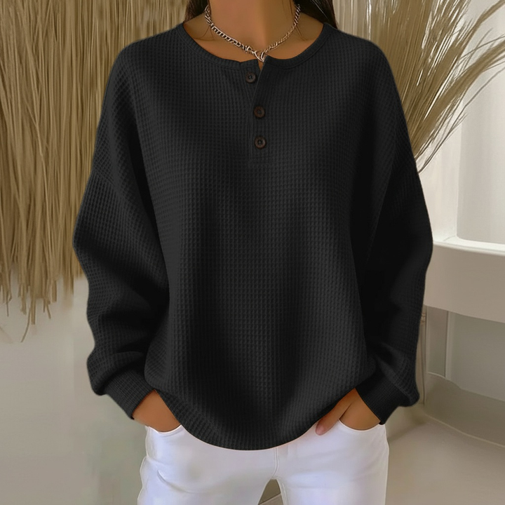 Women's Textured Waffle Knit Jumper | Relaxed Fit