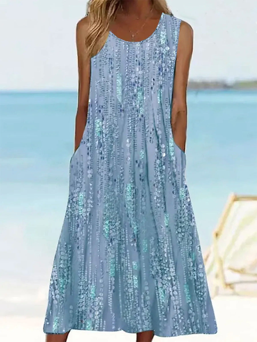 Women's Beach Sleeveless Dress | Midi