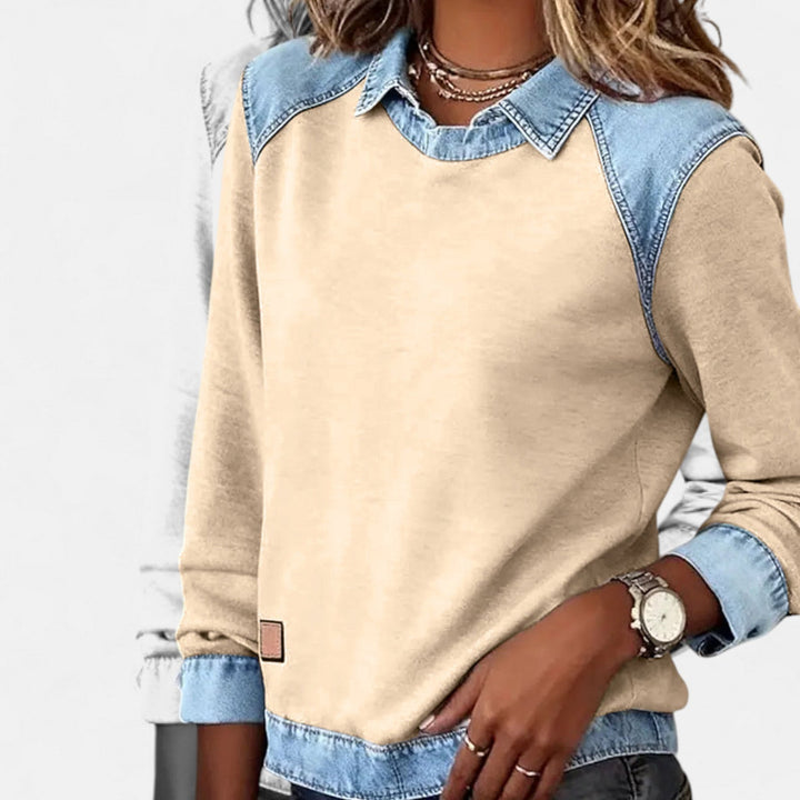 Women's Contrast Collar Sweatshirt | Casual